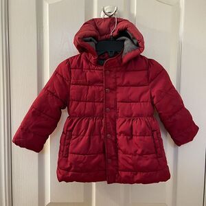 Baby Gap Warmest Jacket Full-Zip Quilted Fleece Lined Hooded Girl's Size 3 years
